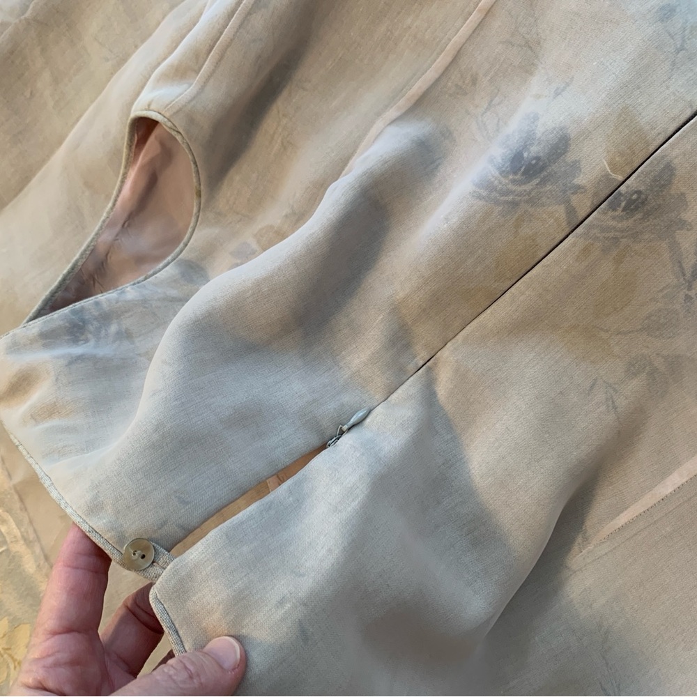 Bergamo by EBI Linen Dress w Jacket, silk lined, size 10 - Picture 9 of 12